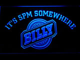 Billy It's 5pm Somewhere LED Neon Sign USB - Blue - TheLedHeroes