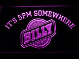 Billy It's 5pm Somewhere LED Neon Sign USB - Purple - TheLedHeroes
