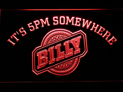 Billy It's 5pm Somewhere LED Neon Sign Electrical - Red - TheLedHeroes