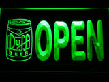 Duff Open (3) LED Neon Sign USB - Green - TheLedHeroes