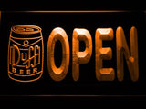 Duff Open (3) LED Neon Sign USB - Orange - TheLedHeroes