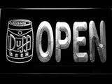 Duff Open (3) LED Neon Sign USB - White - TheLedHeroes
