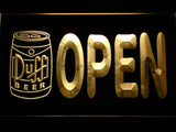 Duff Open (3) LED Neon Sign USB - Yellow - TheLedHeroes