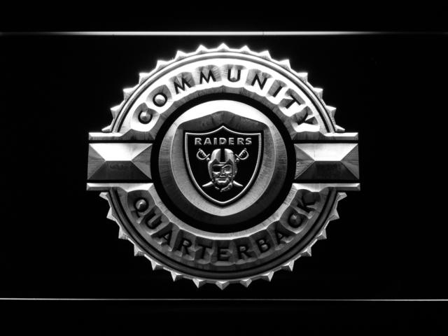 Oakland Raiders Community Quarterback LED Neon Sign USB - White - TheLedHeroes