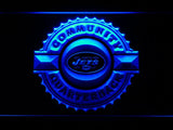 New York Jets Community Quarterback LED Neon Sign USB - Blue - TheLedHeroes