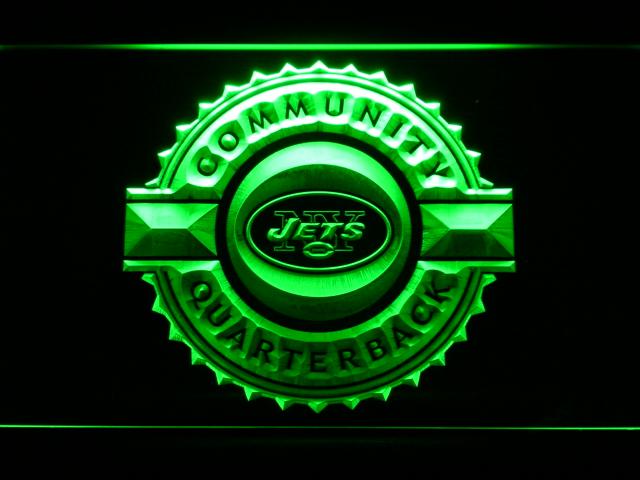 New York Jets Community Quarterback LED Neon Sign USB - Green - TheLedHeroes
