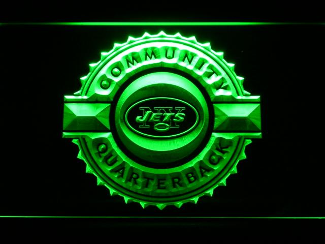 New York Jets Community Quarterback LED Neon Sign Electrical - Green - TheLedHeroes