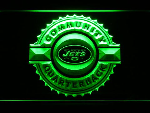 New York Jets Community Quarterback LED Neon Sign Electrical - Green - TheLedHeroes