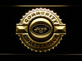 New York Jets Community Quarterback LED Neon Sign USB - Yellow - TheLedHeroes
