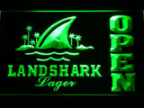 Landshark Lager Open LED Neon Sign USB - Green - TheLedHeroes