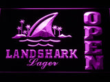 Landshark Lager Open LED Neon Sign USB - Purple - TheLedHeroes