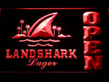 Landshark Lager Open LED Neon Sign USB - Red - TheLedHeroes
