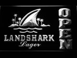 Landshark Lager Open LED Neon Sign USB - White - TheLedHeroes