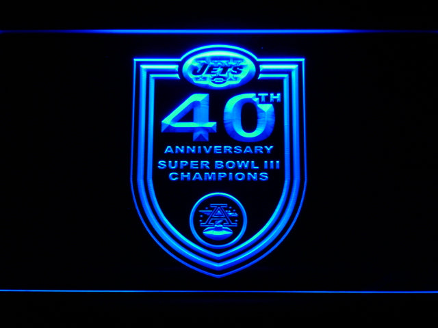 New York Jets 40th Anniversary LED Sign - Blue - TheLedHeroes