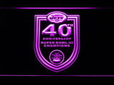New York Jets 40th Anniversary LED Neon Sign Electrical - Purple - TheLedHeroes