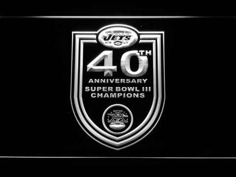 New York Jets 40th Anniversary LED Neon Sign USB - White - TheLedHeroes