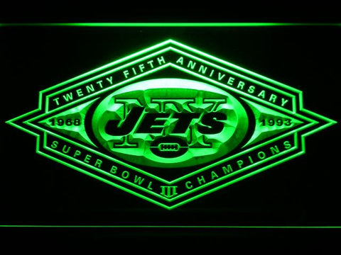 New York Jets 25th Anniversary LED Neon Sign Electrical - Green - TheLedHeroes