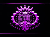 New Orleans Saints 30th Anniversary LED Neon Sign USB - Purple - TheLedHeroes