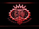 New Orleans Saints 30th Anniversary LED Neon Sign USB - Red - TheLedHeroes