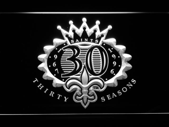 New Orleans Saints 30th Anniversary LED Neon Sign USB - White - TheLedHeroes