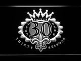 New Orleans Saints 30th Anniversary LED Neon Sign USB - White - TheLedHeroes