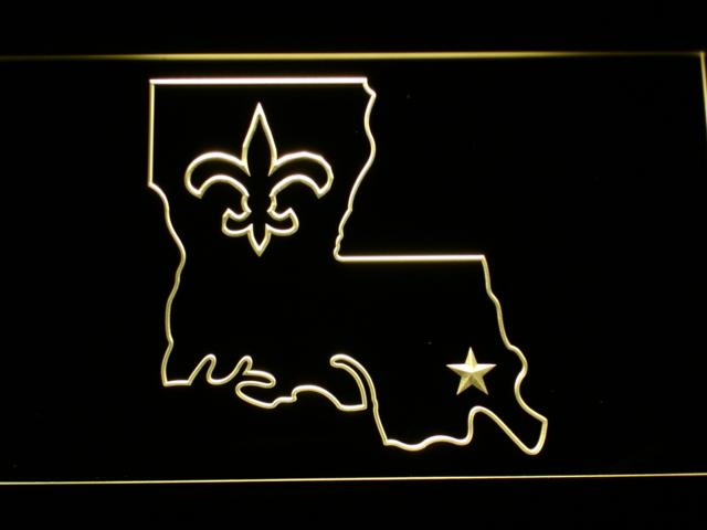 New Orleans Saints (6) LED Neon Sign Electrical - Yellow - TheLedHeroes