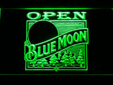 Blue Moon Open (2) LED Neon Sign Electrical - Green - TheLedHeroes