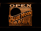 Blue Moon Open (2) LED Neon Sign Electrical - Orange - TheLedHeroes