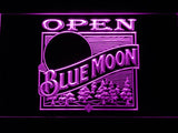 Blue Moon Open (2) LED Neon Sign USB - Purple - TheLedHeroes
