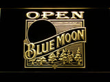 Blue Moon Open (2) LED Neon Sign Electrical - Yellow - TheLedHeroes