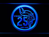 Minnesota Vikings 25th Anniversary LED Neon Sign Electrical - Blue - TheLedHeroes