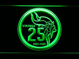 Minnesota Vikings 25th Anniversary LED Neon Sign Electrical - Green - TheLedHeroes