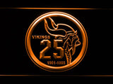 Minnesota Vikings 25th Anniversary LED Neon Sign Electrical - Orange - TheLedHeroes