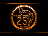 Minnesota Vikings 25th Anniversary LED Sign - Orange - TheLedHeroes