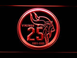 Minnesota Vikings 25th Anniversary LED Neon Sign Electrical - Red - TheLedHeroes