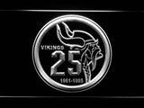 Minnesota Vikings 25th Anniversary LED Neon Sign Electrical - White - TheLedHeroes