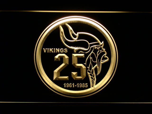 Minnesota Vikings 25th Anniversary LED Sign - Yellow - TheLedHeroes