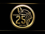 Minnesota Vikings 25th Anniversary LED Neon Sign Electrical - Yellow - TheLedHeroes