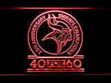 Minnesota Vikings 20th Anniversary LED Neon Sign Electrical - Red - TheLedHeroes