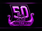 Minnesota Vikings 50th Anniversary LED Neon Sign USB - Purple - TheLedHeroes
