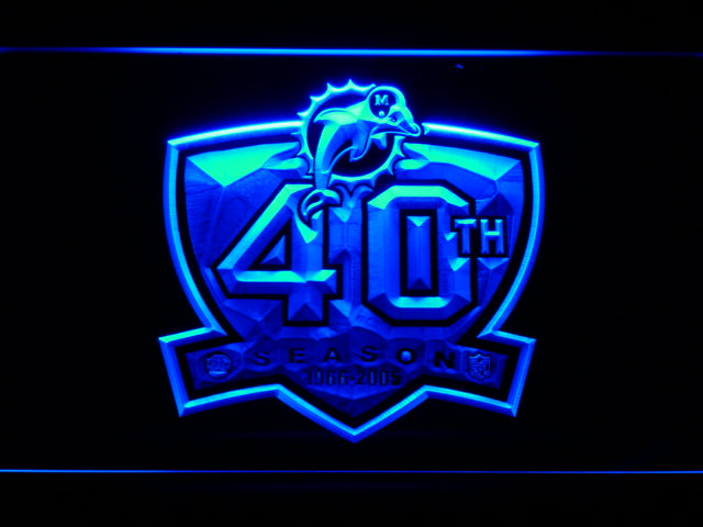 Miami Dolphins 40th Anniversary LED Sign - Blue - TheLedHeroes