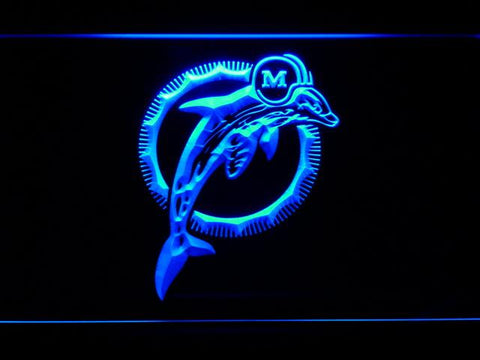 Miami Dolphins (6) LED Neon Sign Electrical - Blue - TheLedHeroes