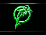 Miami Dolphins (6) LED Neon Sign USB - Green - TheLedHeroes