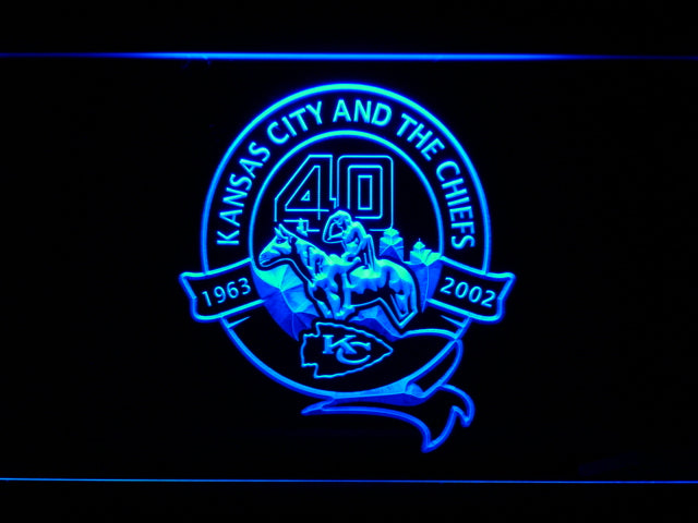 Kansas City Chiefs 40th Anniversary LED Sign - Blue - TheLedHeroes