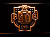 Kansas City Chiefs 40th Anniversary AFL/AFC LED Neon Sign USB - Orange - TheLedHeroes