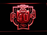 Kansas City Chiefs 40th Anniversary AFL/AFC LED Neon Sign USB - Red - TheLedHeroes