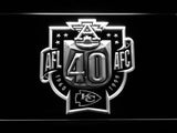 Kansas City Chiefs 40th Anniversary AFL/AFC LED Neon Sign USB - White - TheLedHeroes