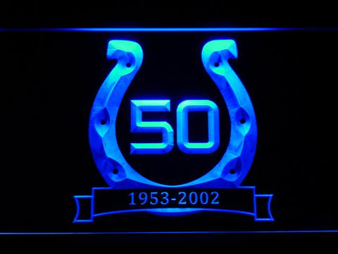 Indianapolis Colts 10th Celebration LED Neon Sign Electrical - Blue - TheLedHeroes