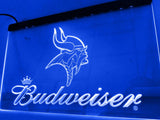 Minnesota Vikings Budweiser LED Neon Sign USB - Blue - TheLedHeroes