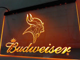Minnesota Vikings Budweiser LED Neon Sign USB - Orange - TheLedHeroes